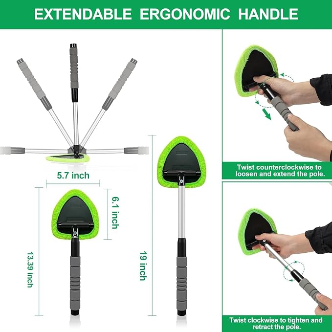 XINDELL Windshield Cleaner Tool – Car Interior Window Cleaning Kit - Image 7