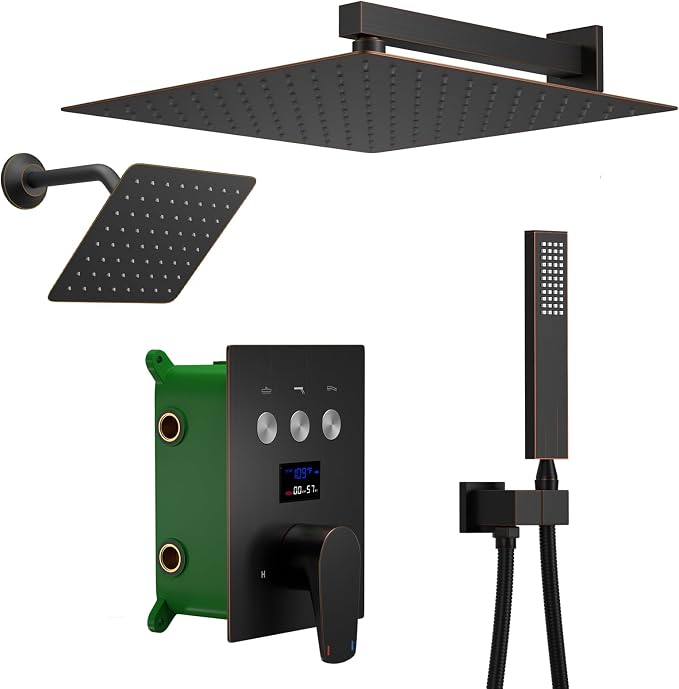 Oil Rubbed Bronze Shower System Digital Display Shower Faucet Set by KATAIS