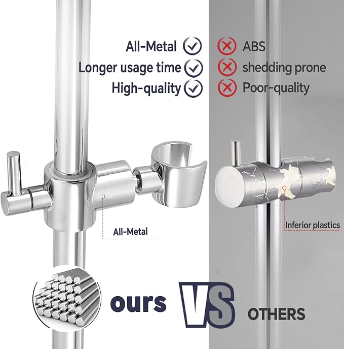 Shower Slide Bar Adjustable Handheld Shower Head Holder Wall Mount - Image 5