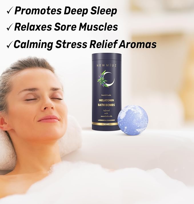 Sleep Well Bubble Bath Bombs Melatonin Infused Lavender Chamomile Essential - Image 2