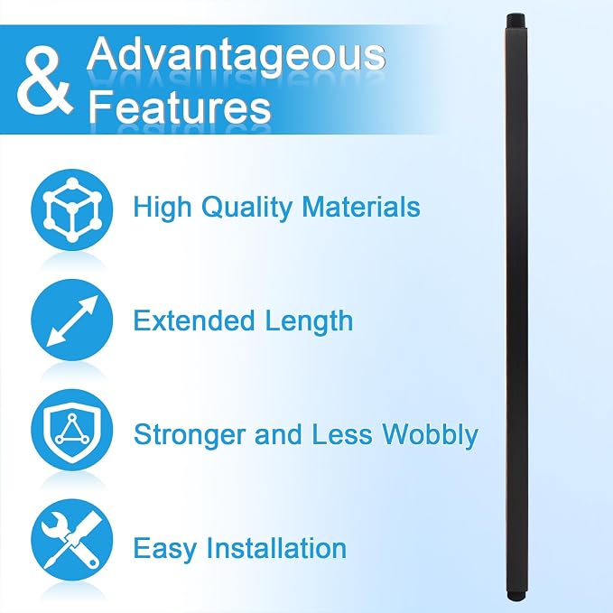 Shower Arm with Flange 24 Inches Ceiling Mount Square Straight Extender - Image 2