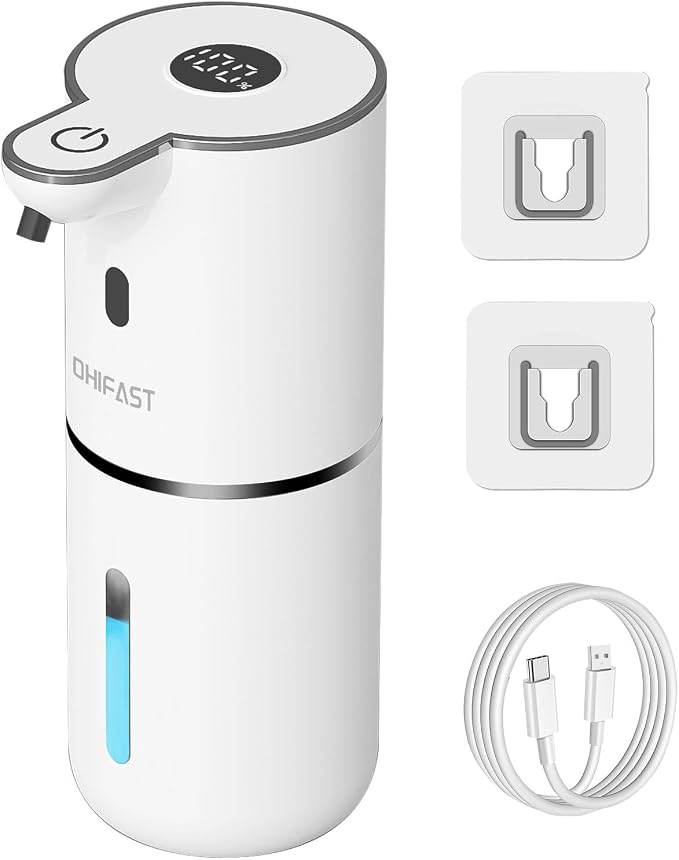 Automatic Liquid Soap Dispenser Touchless, USB Rechargeable Smart Hand Soap by OHIFAST