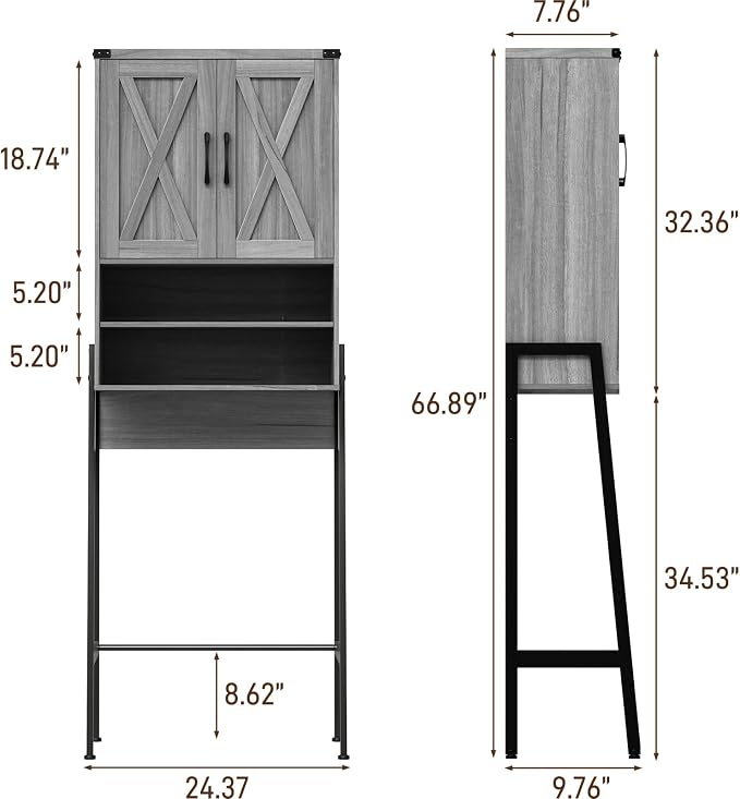 Vabches Over The Toilet Storage Cabinet, Farmhouse Over Toilet Storage Cabinet - Image 2