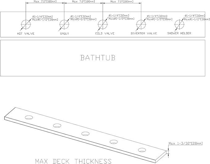 Waterfall Roman Tub Faucet Matte Black Deck Mount Bath Tub Filler - Image 7