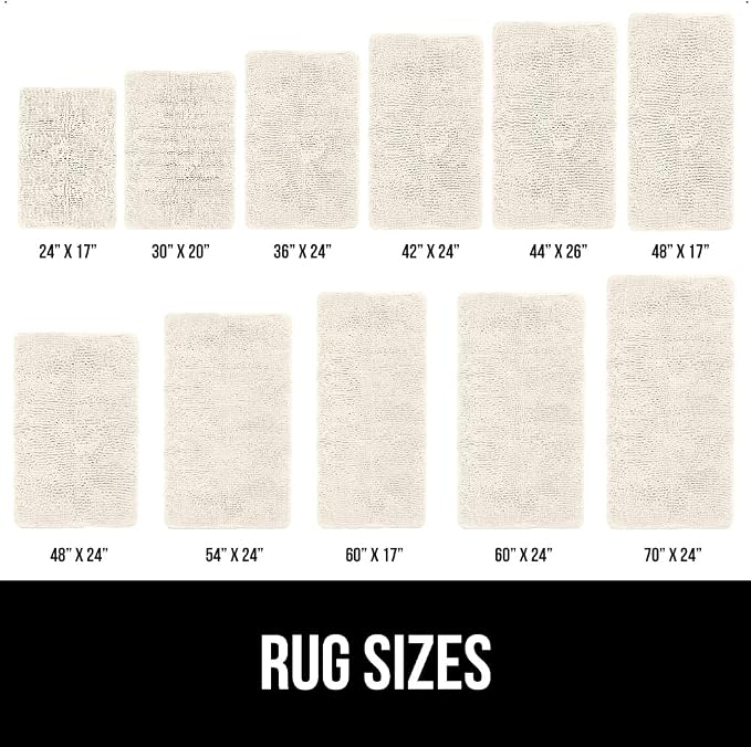 GORILLA GRIP Bath Rug Mat 48x24, Soft Absorbent Chenille, Quick Dry Microfiber - Image 2