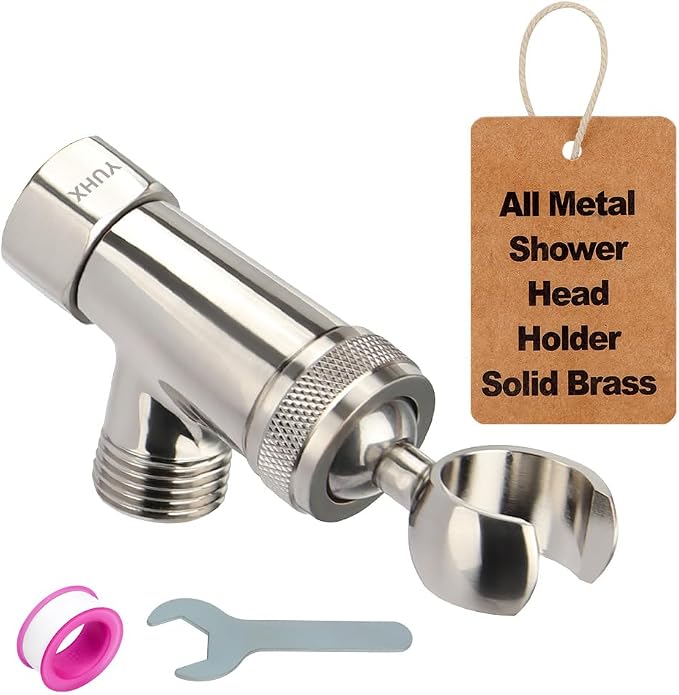 All Metal Shower Head Holder, Adjustable Handheld Shower Arm Bracket, Hand held by Unknown