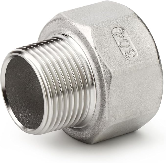 TAISHER 1PCS 304 Stainless Steel Pipe Fitting, 1-1/2" NPT Male x 2" NPT Female - Image 3