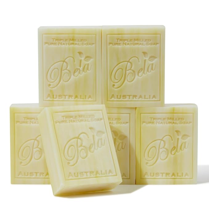 BELA Patchouli Soap 3.3 OZ Pack of 6, French Triple Milled Bar Soap by BELAPURENATURALSOAPSANDODORELIMINATINGHOMEFRAGRANCES