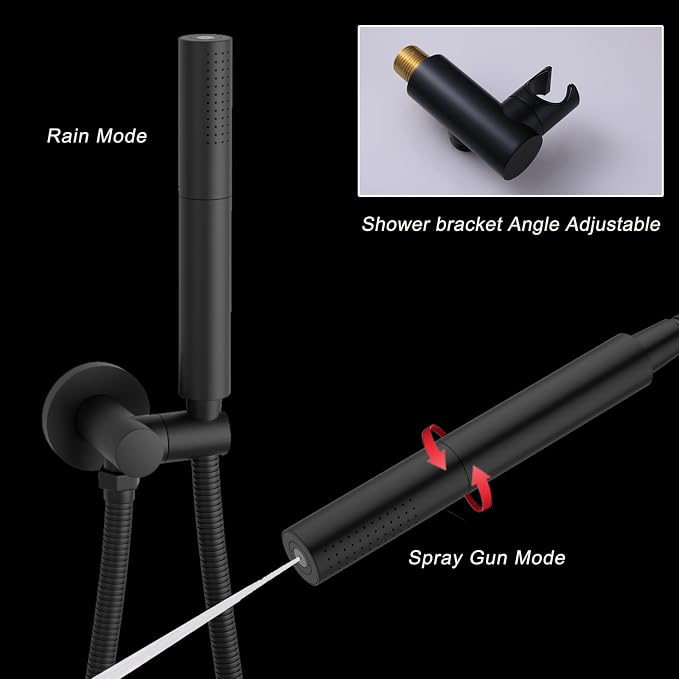 Thermostatic Shower System Matte Black Shower Faucet Set - Image 3