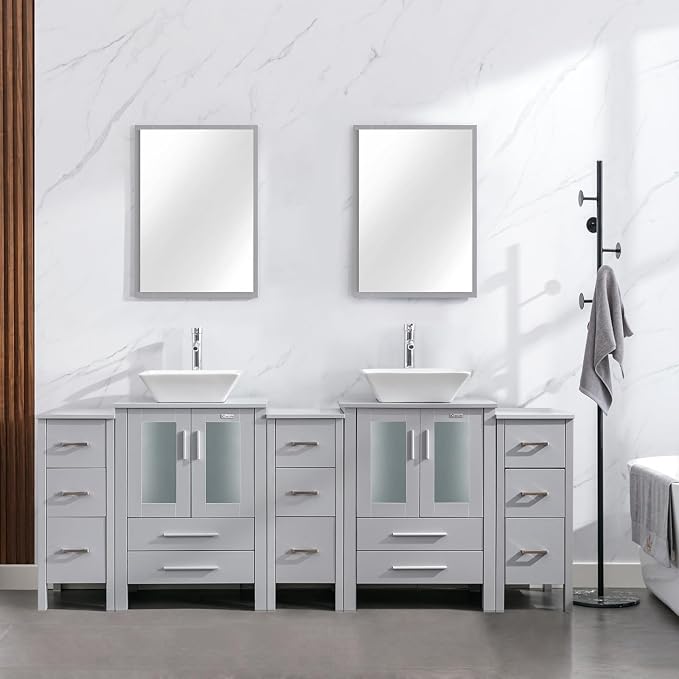 eclife 84" Modern Bathroom Vanity Sink Combo Freestanding Cabinet by eclife