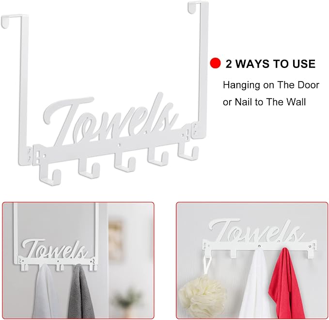 Over The Door Hooks, Towel Rack - Image 4