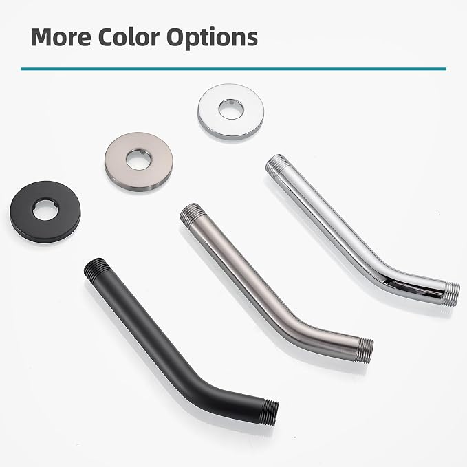 Cobbe Shower Arm with Flange and Teflon Tape, 6-Inches Wall Mounted Shower Pipe - Image 7