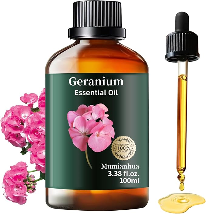 Pure Geranium Essential Oil, Mumianhua Natural Floral Oil by Mumianhua