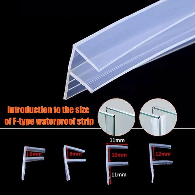 Frameless Soft Shower Door Sweep Seal Drip Rail, Glass Shower Silicone Door - Image 4