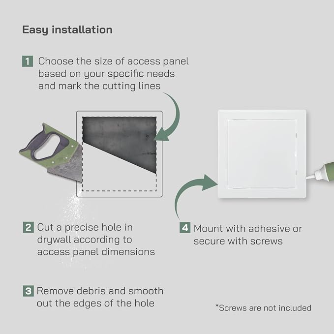 Vent Systems 6'' x 6'' Inch White Metal Access Panel - Image 4