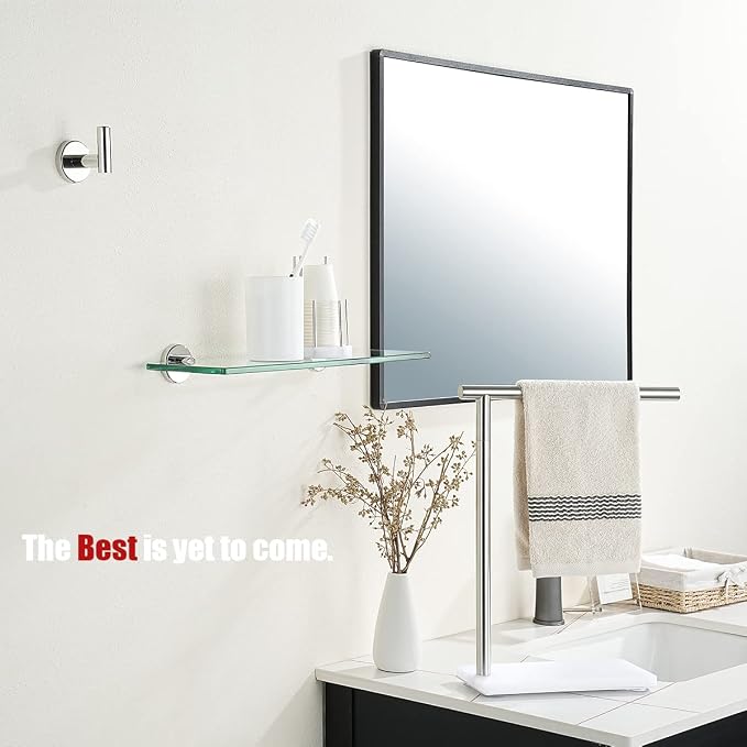 JQK Bathroom Glass Shelf Chrome, Tempered Glass Shower Storage 14 by 5 inches - Image 4