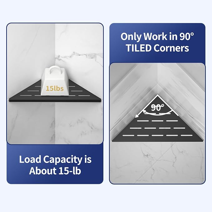 10'' Corner Shower Shelf 2PCS, 304 Stainless Steel Grout in Bathroom Shelves - Image 2