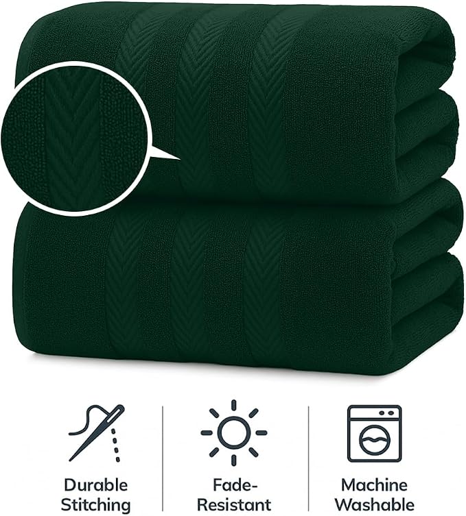 RIVERSIDE Pack of 2 Extra Large Bath Sheets 35 x 70 Inches - Image 3