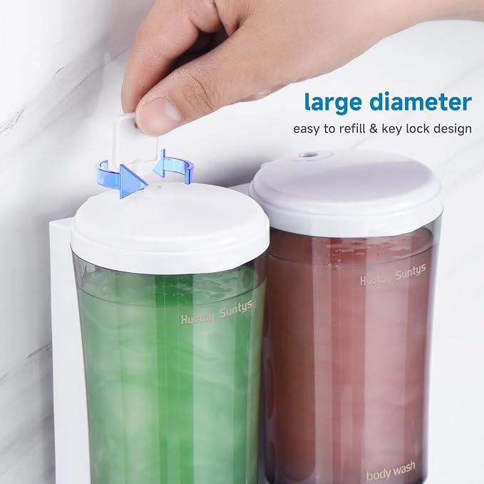 Shampoo and Conditioner Dispenser No Drill Shower Soap Dispenser Wall Mounted - Image 5