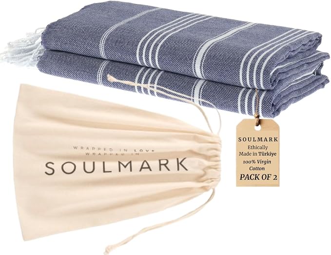 SOULMARK 100% Cotton Turkish Beach Towel by SOULMARK