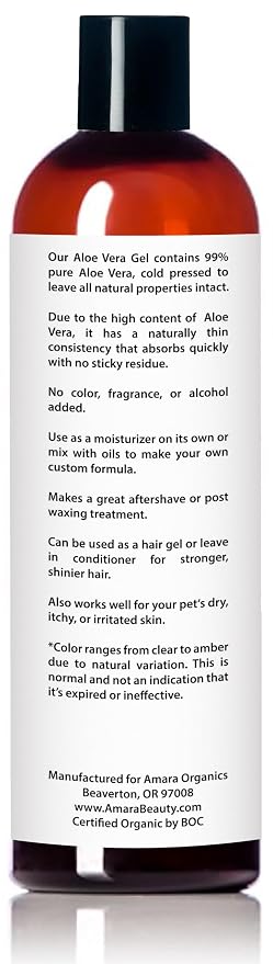 Organic Aloe Vera Gel for Skin, After Sun Care - Image 2