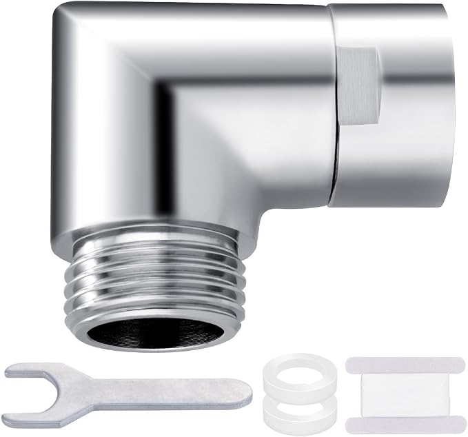 Shower Head Elbow Adapter, All Metal Handheld & Wall-Mounted Shower Arm by inwindrain