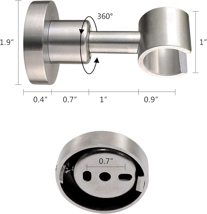 PHASAT Handheld Shower Head Holder Adjustable 304 Stainless Steel Handheld - Image 5