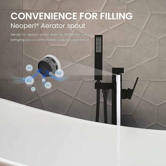 KIBI Cube Floor Mount Tub Filler - Image 6