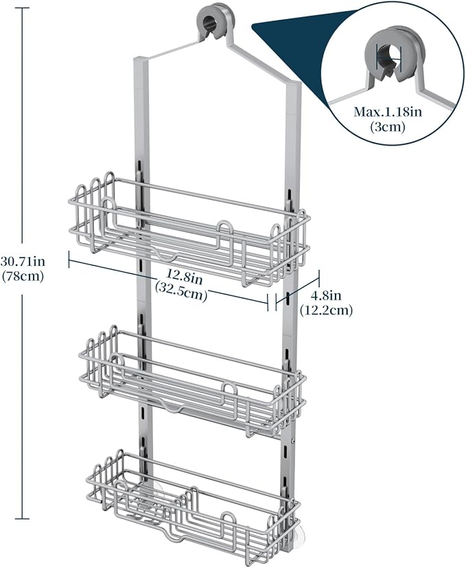 Consumest Shower Caddy Hanging – Rustproof Over Shower Head Hanger - Image 6