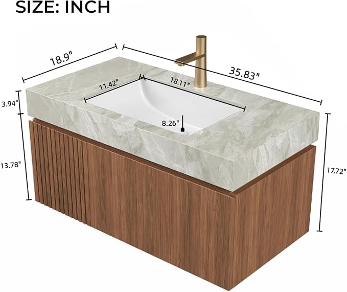 LKTART Floating 36 Inch Bathroom Vanity - Image 2