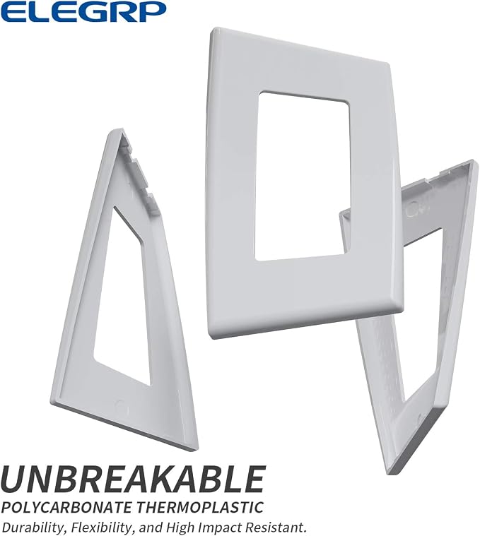 ELEGRP 1-Gang Screwless Decorator Wall Plates, Standard Size Unbreakable - Image 4