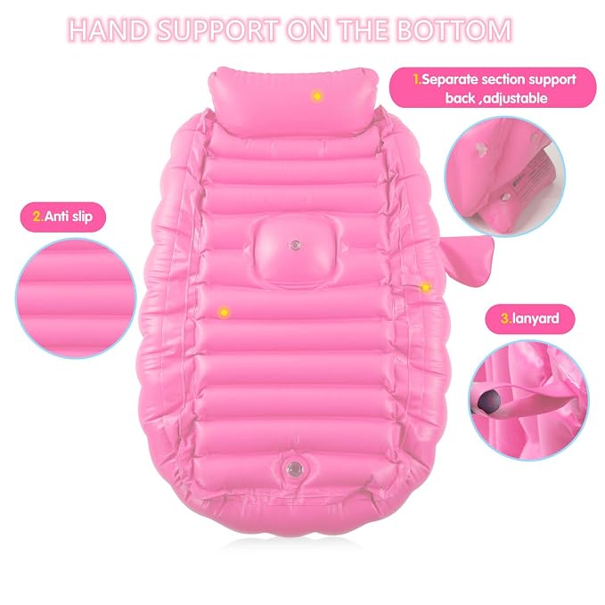 Inflatable Baby Bathtub, Portable Infant Toddler Bathing Tub Non Slip Travel - Image 4