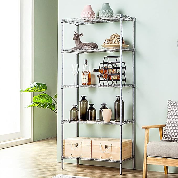 5 Tier Wire Shelving Unit with NSF Certified, Adjustable Wire Shelves with 750 - Image 2