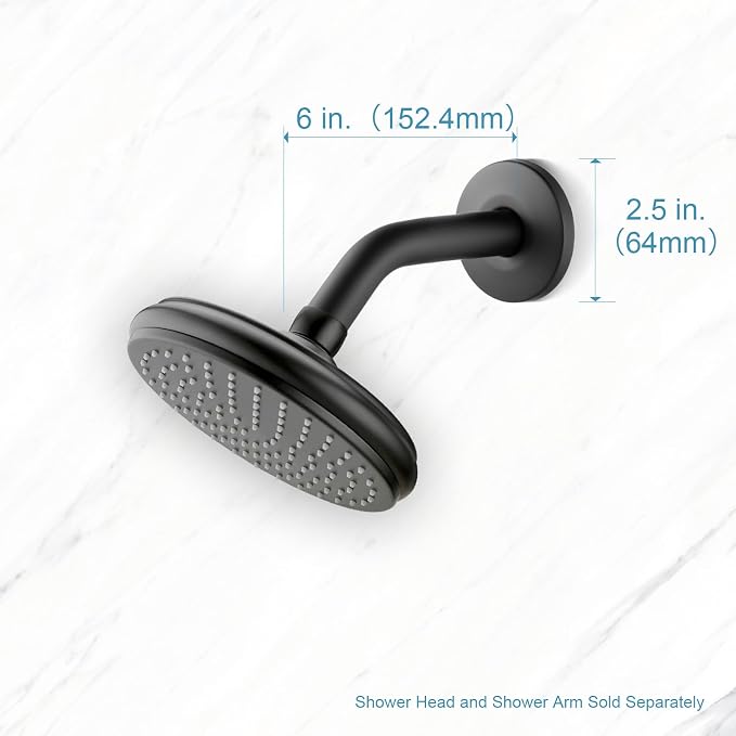 OFFO Shower Arm with Flange, 6 in Wall Mount Replacement Angle Shower Head Arm - Image 5
