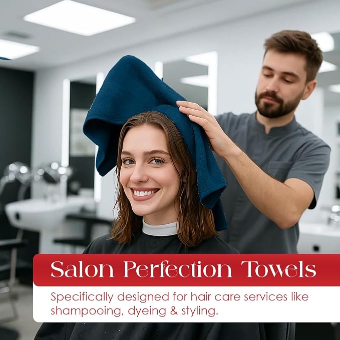 RIVERSIDE Pack of 24 Salon Towels Set – 16 x 26 Inches, 100% Ring Spun Cotton - Image 2