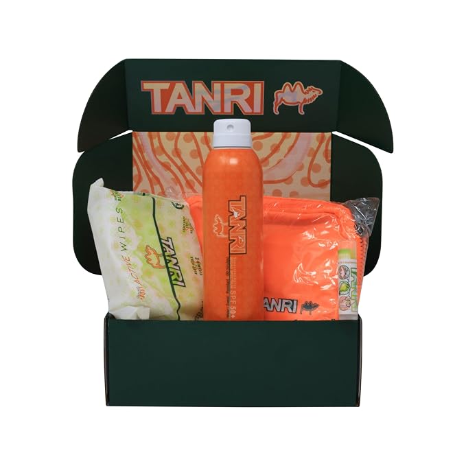 TANRI Primo Explorer Pack; Includes SPF50+ Sunscreen Spray that Goes on Clear by TANRI
