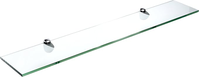 Spancraft Glass P-4.75x12-Chrome Peacock Glass Shelf, 4.75" x 12" by Spancraft