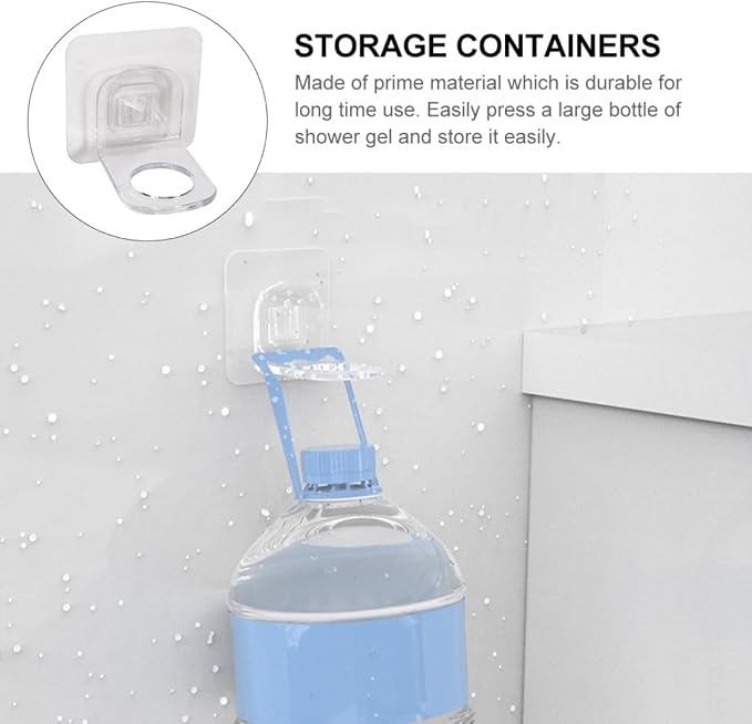 Garneck 2 Pcs Shower Gel Holders Wall-mounted Adhesive Storage Racks - Image 8
