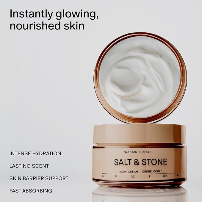 Salt & Stone Body Cream – Saffron & Cedar | Hydrating Formula - Image 2
