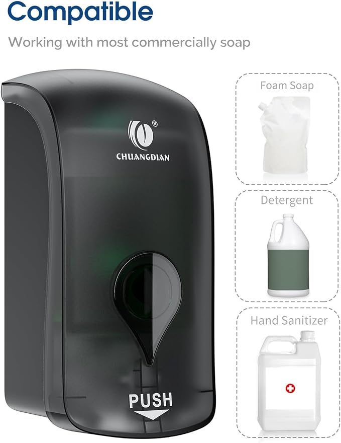 Foaming Hand Soap Dispenser, 35oz Manual Refillable Wall Mount Soap Dispenser - Image 9