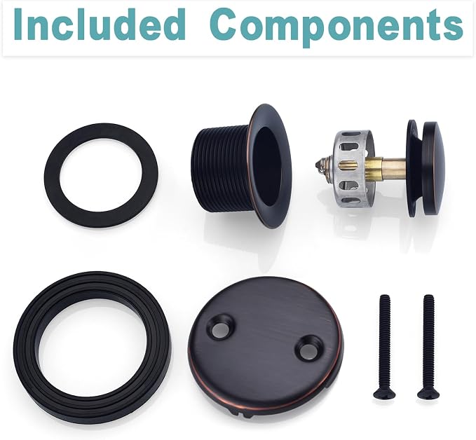 BESTILL Tip-Toe Bathtub Drain Bath Tub Trim Set Conversion Kit, Two Hole Style - Image 6