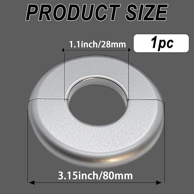 1 Piece ABS Wall Split Flange Round Self-Adhesive Escutcheon Plate Cover - Image 2