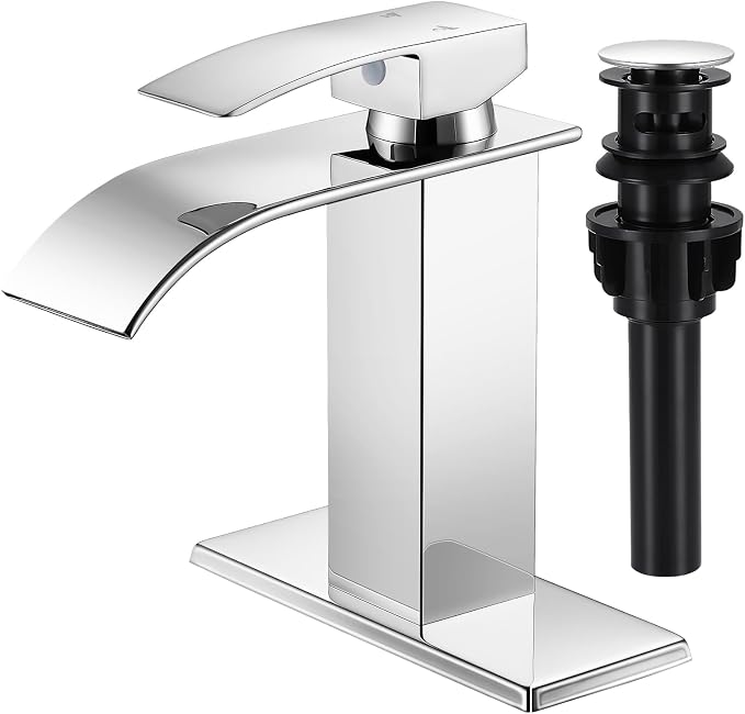 Bathroom Faucets Chrome Waterfall Bathroom Sink Faucet Modern Single Handle by LUFG