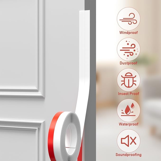 Door Seal Strip for Door Frame, 36ft Silicone Shower Glass Door Seal Strip - Image 3