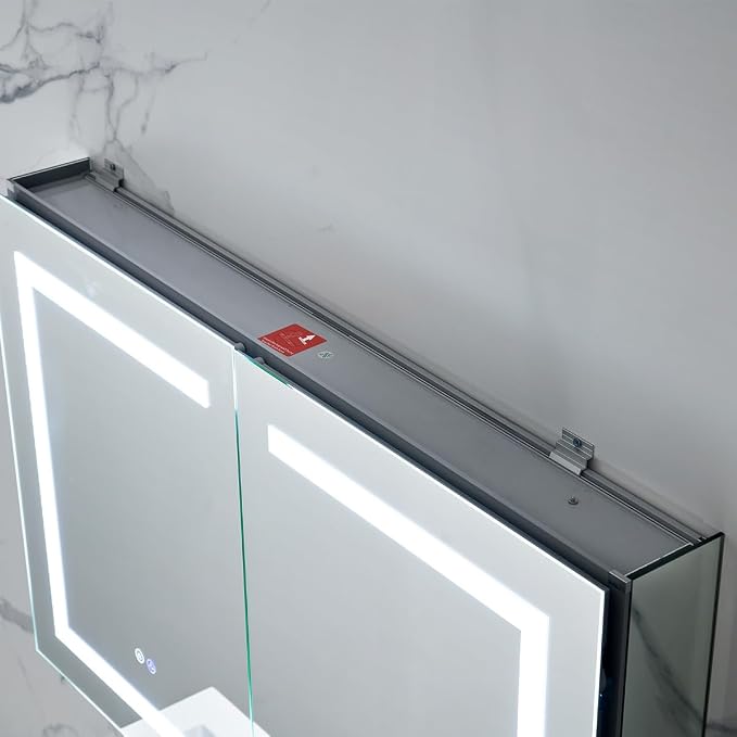 Blossom 40x26 LED Lighted Bathroom Medicine Mirror Cabinet, Recessed/Surface - Image 9