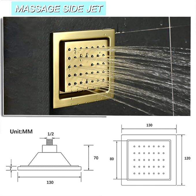 Brushed Gold Digital Display Shower System - Image 3