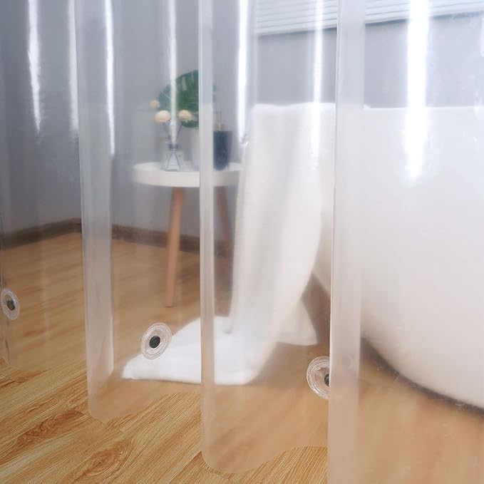AooHome Eva Clear 54x72 Inches Shower Curtain Liner, See Through Clear 8G - Image 5