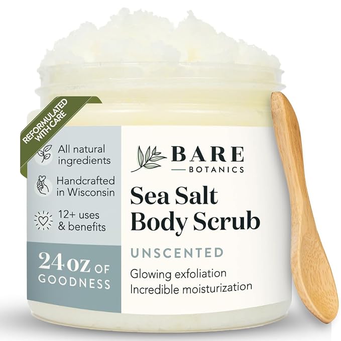 Bare Botanics Unscented Body Scrub 24 oz by BareBotanics