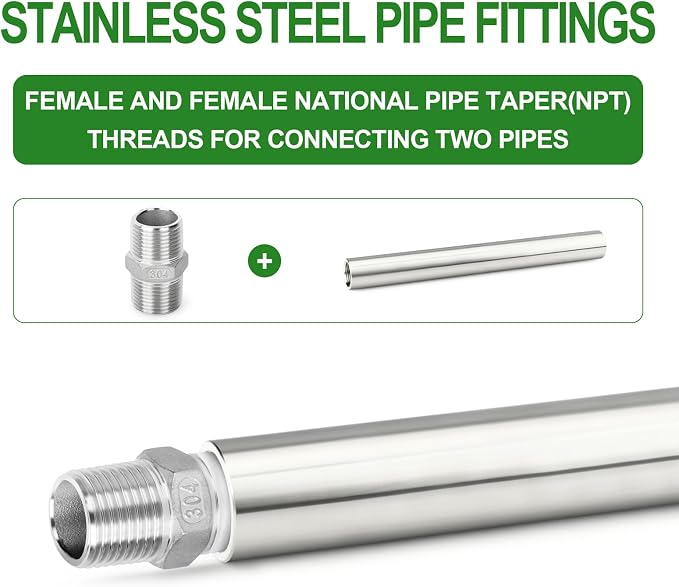 TAISHER 2PCS Stainless Steel Pipe Fittings, 1/4" NPT Female x 1/4" NPT Female - Image 6