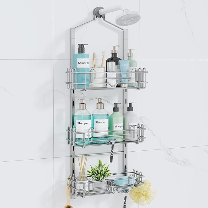 Consumest Shower Caddy Hanging – Rustproof Over Shower Head Hanger by Consumest